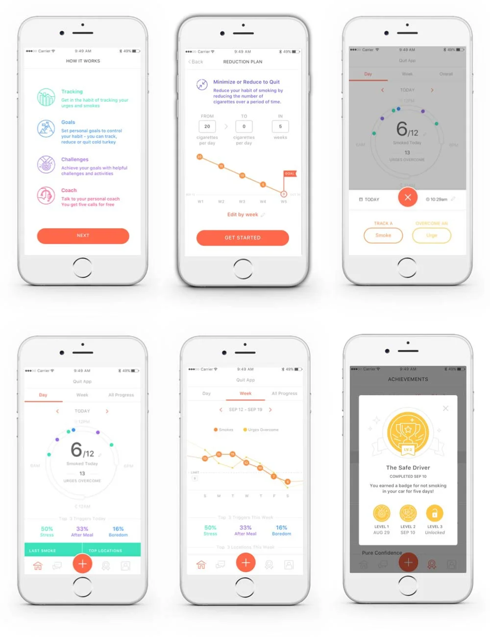 Aimi app screens