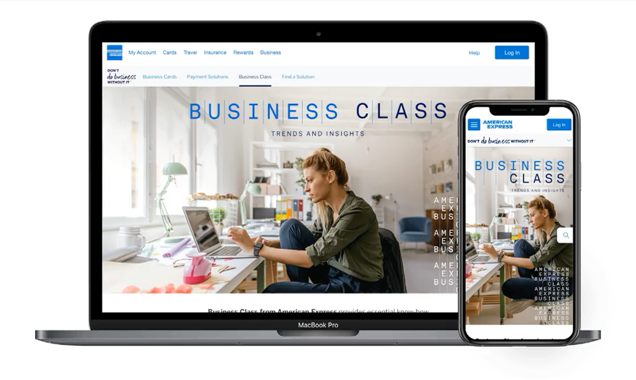 American Express Business Class homepage