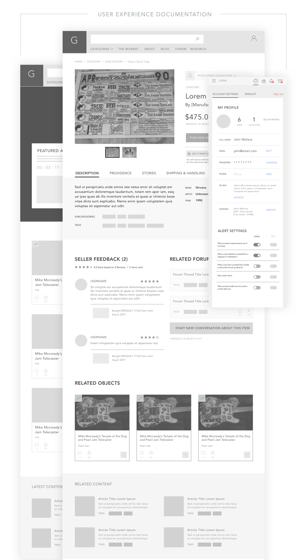 The Grail marketplace UX