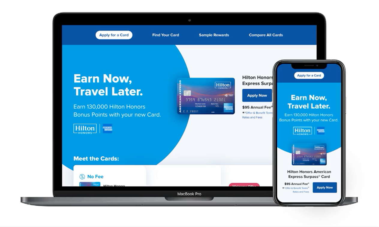 Hilton Honors landing page redesign
